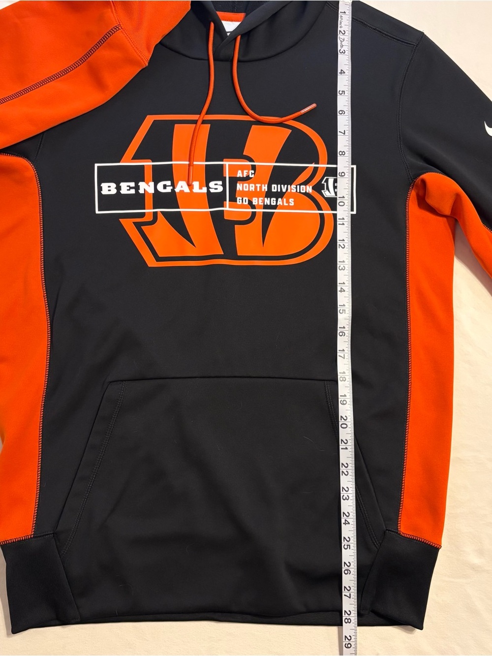 Nike Cincinnati Bengals Color Block Fleece Performance Pullover Hoodie size S - Picture 3 of 12